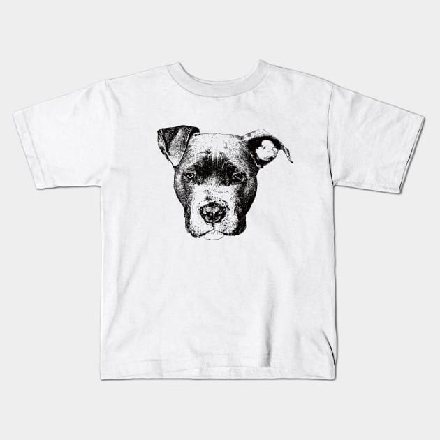 American Pit Bull Terrier Face Design - A pit bull Christmas Gift Kids T-Shirt by DoggyStyles